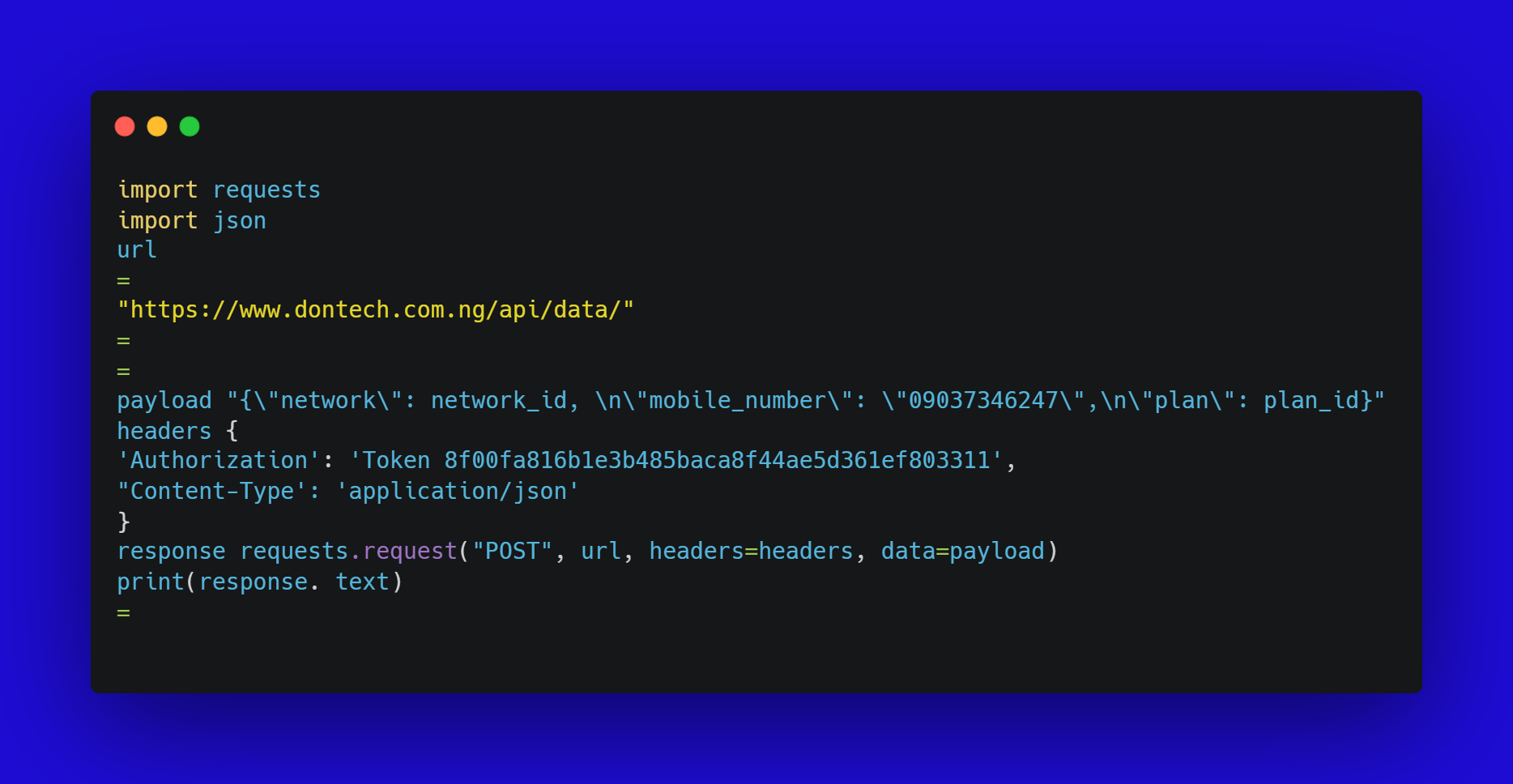 Integrate our api on brights telecom